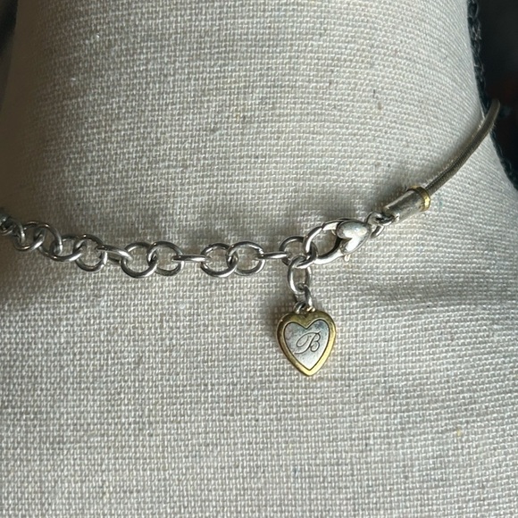 Brighton B Happy Peace Heart Necklace Two-tone Gold & Silver Plated 20"L - Picture 5 of 11
